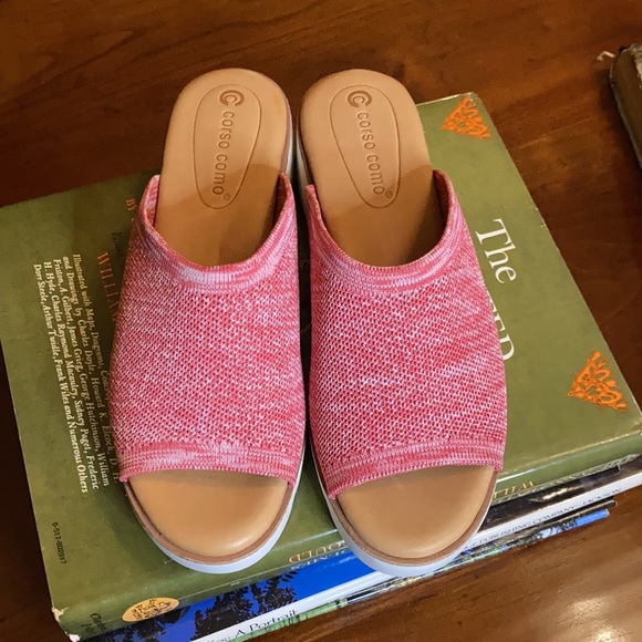 CC Corso Como Ditya Two-Tone Knit Slide Wedge Sandals - Picture 8 of 14